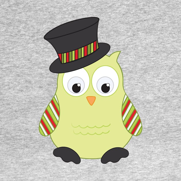 Cute Owl in Top Hat by painteddreamsdesigns